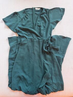 Altar'd State Emerald Green Wrap Maxi Dress with Tie